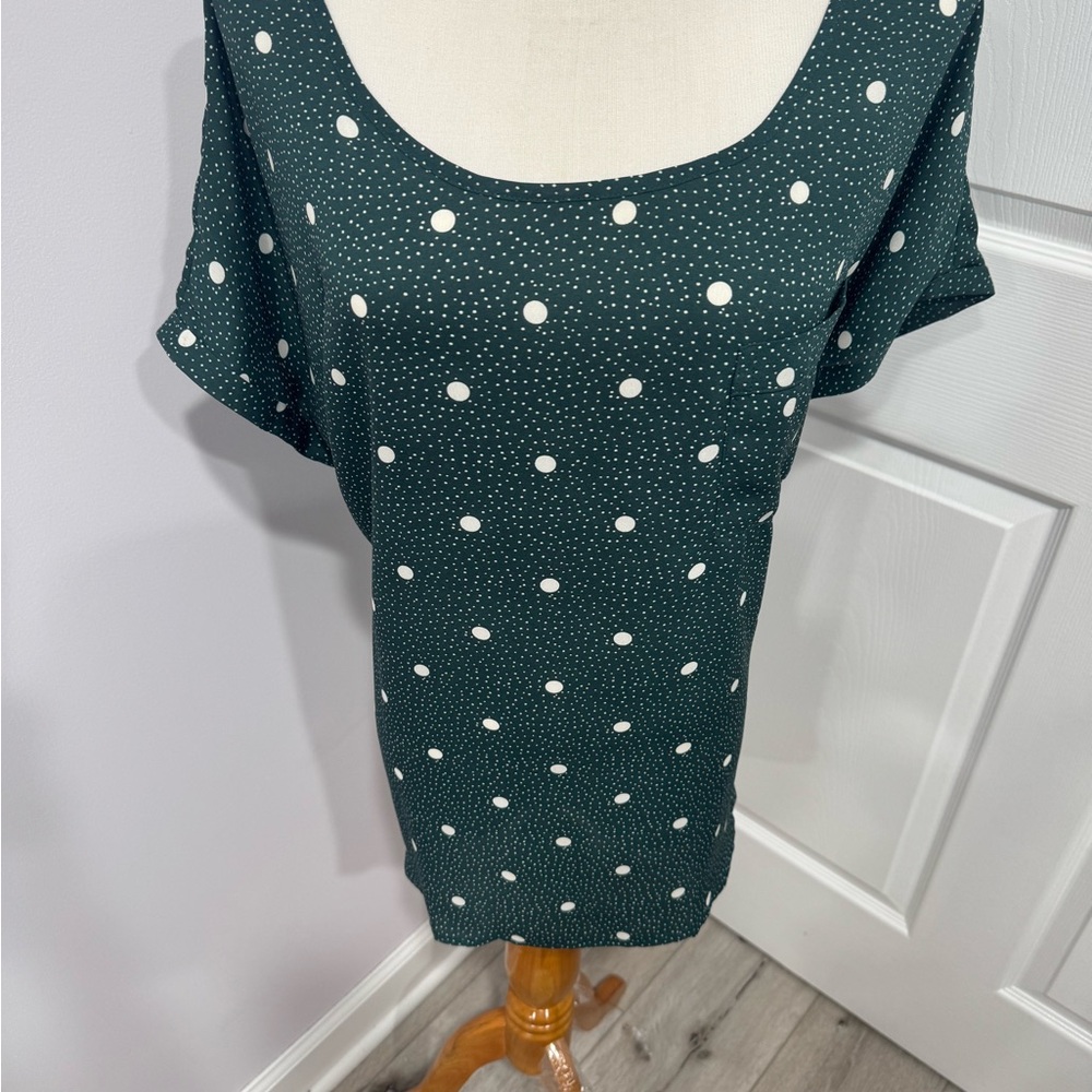 Maurices Green Polka Dot Blouse